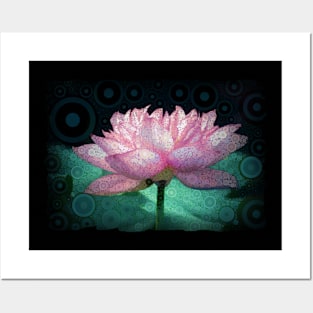 Lotus Flower Mosaic Design Posters and Art